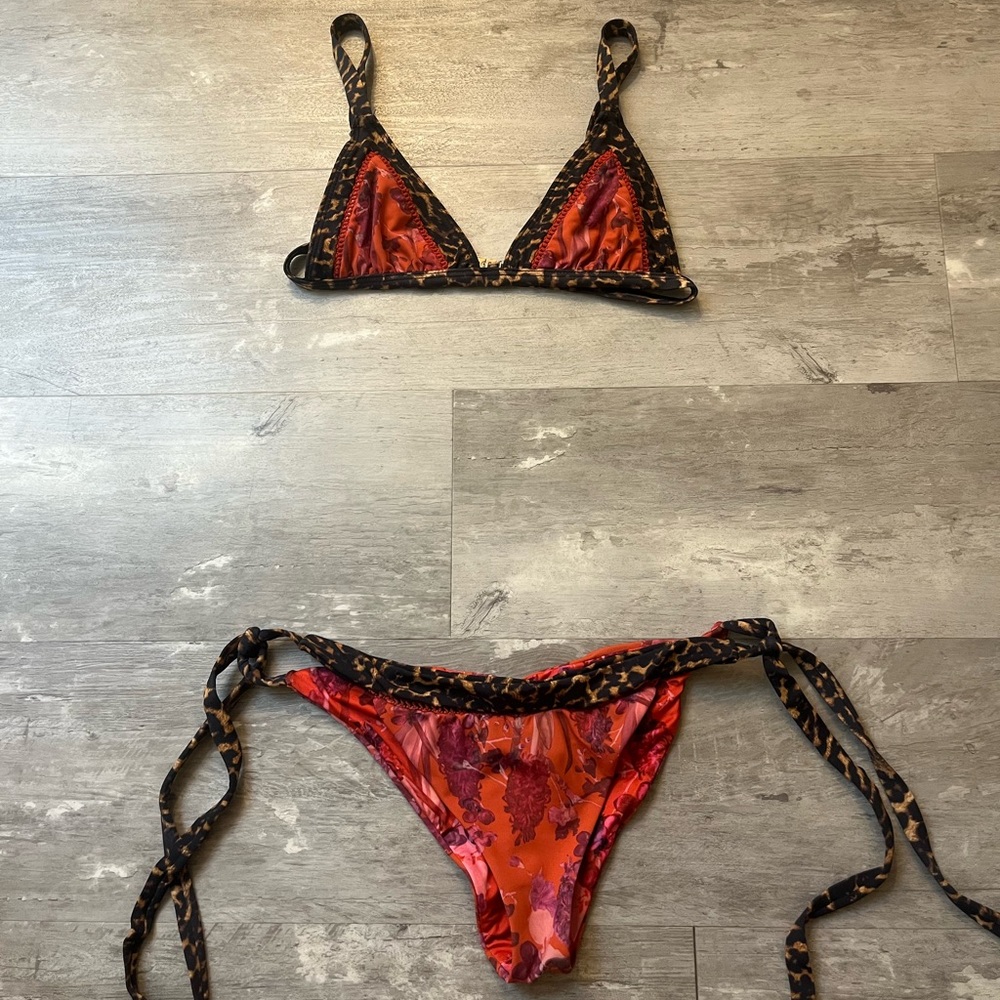 Beach Riot Floral and Leopard Bikini